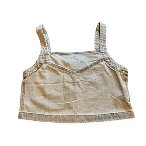 Madewell Light Blue Denim Crop Top